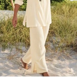 Soft Surroundings Key Biscayne Gauze Wide Leg Pants
